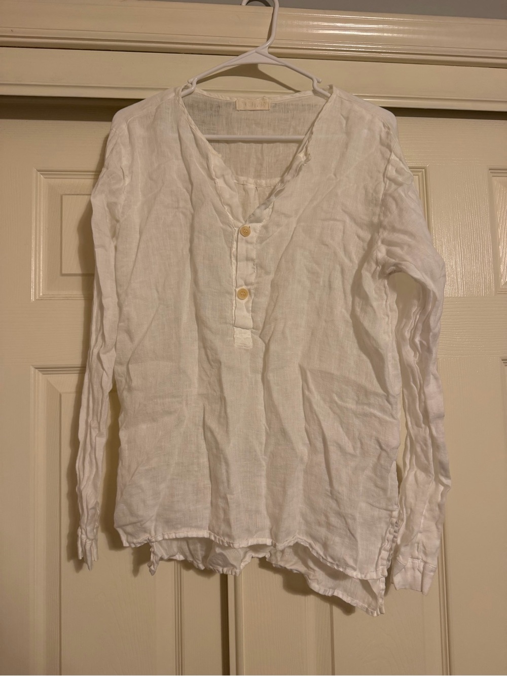 CP Shades Irish Linen Popover Shirt Women's Small White Tunic Beach Casual